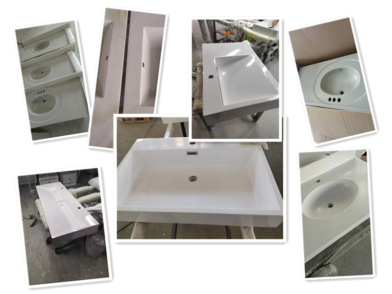 One Piece Counter Sink in One Marble Top from China manufacturer